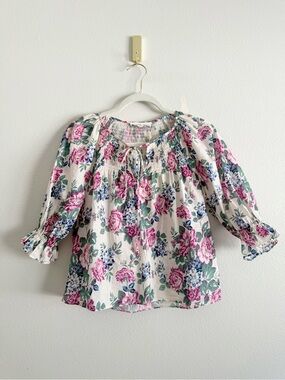 Shabby Chic floral peasant top Sz XS NWT